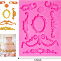Baroque Style Silicone Molds, Curlicues Scroll Lace Fondant Molds, Vintage Relief Flower Mould Filigree 3D Clay Mold for Gummy Sugar Cookie Pastry Chocolate...