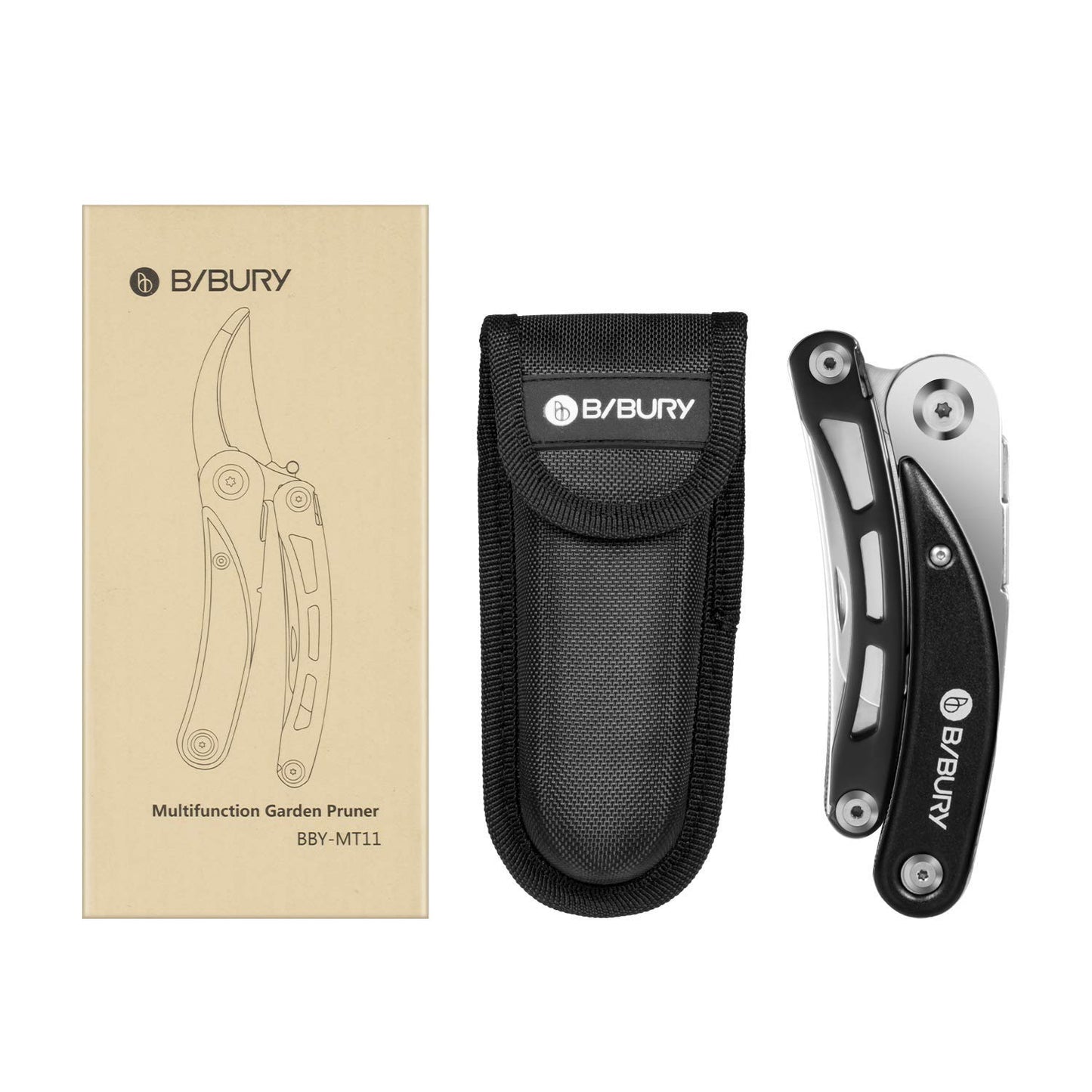 Bibury Gardening Hand Pruners, 5 in 1 Multitools Folding Scissors 420 Stainless Steel Pruning Shears for Tree Trimmers Secateurs,Garden Scissors,Garden...