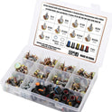 OCR 1K-1M ohm Potentiometer Kit, 45 Sets Knurled Shaft Linear Potentiometer with Knobs, Nuts and Washers, 9 Values1K 5K 10K 20K 50K 100K 250K 500K 1M 3...