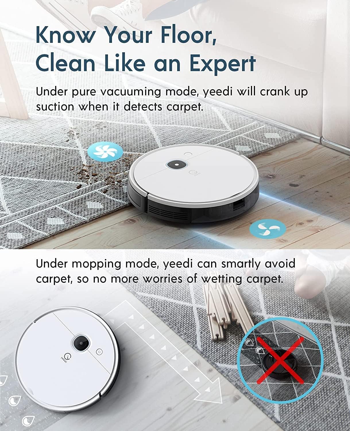 Yeedi vac Station Robot Vacuum and Mop - Self Emptying 3-in-1 Cleaner,200-Min Runtime,3000Pa Suction, Smart Mapping, Carpet Detection, Alexa Compatible,...