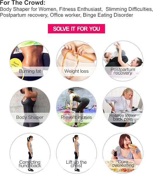 YIANNA Waist Trainer for Women Latex Underbust Waist Corsets Cincher Hourglass Body Shaper 4 Hooks