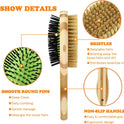 Grooming Brush for Dog & Cat, 2 in 1 Dog Pin Brush and Bristle Soft Brush, Dogs Comb and Brush for Cleaning Loose Fur & Dirt, Msuitable for Long and...