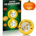 COM-FOUR® 2 x LED Halloween Flashing Pumpkins for Hollowed and Carved Pumpkins - Pumpkin Light (Set LED - 2 x Yellow)