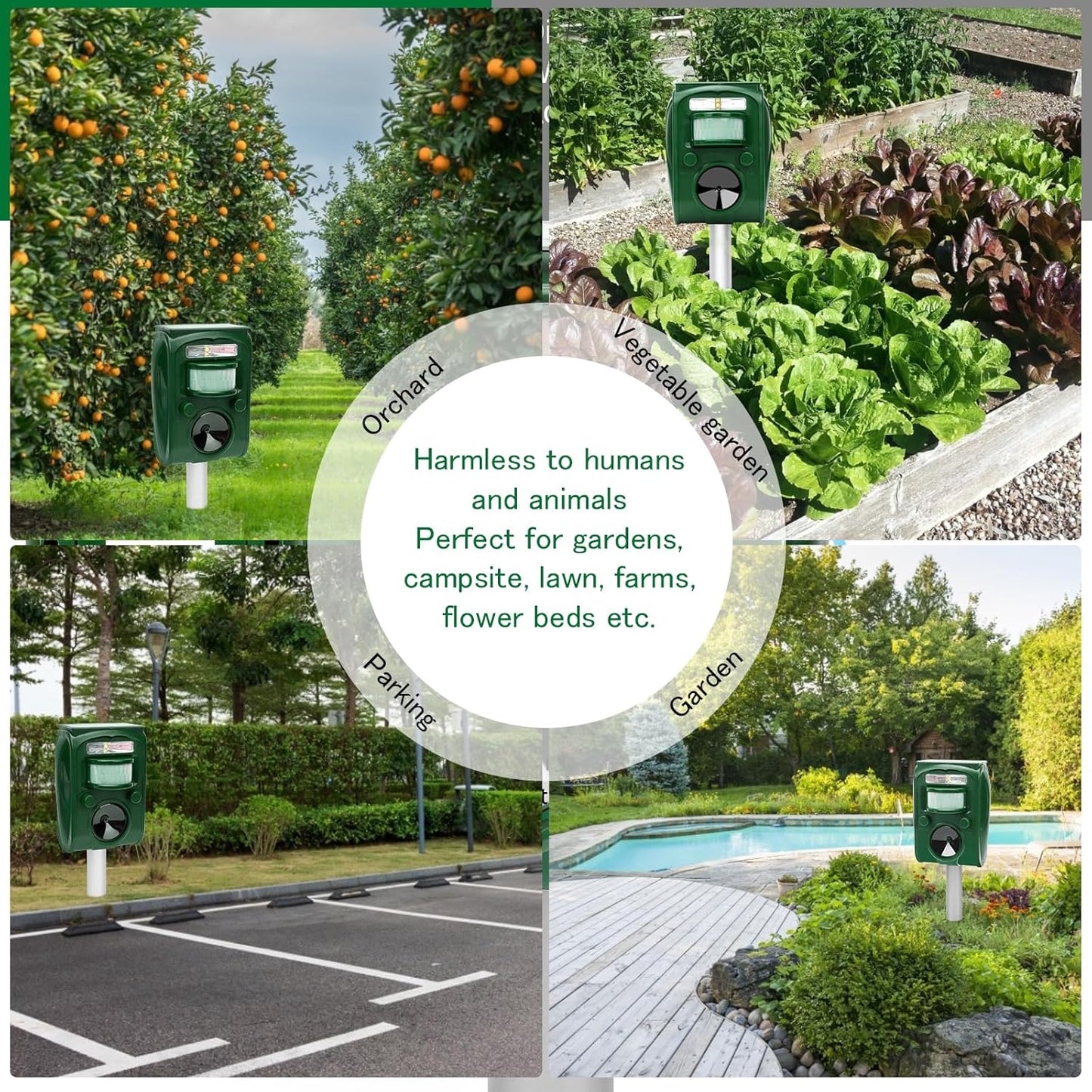 ANIREPUR Cat Repellent, Ultrasonic Solar Powered Animal Deterrent for Garden, Pigeons, Birds, Dogs, Cats, Mice, Foxes, 5 Adjustable Modes