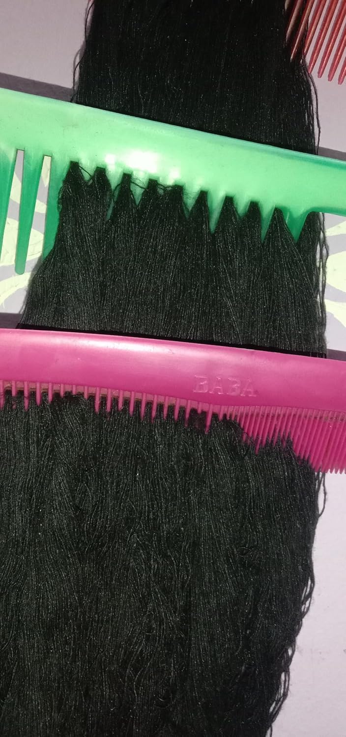 Esselkay Wall-Mounted Comb Organiser, Comb and Hair Pin, Clips Organizer Cotton Rope, Hair Accessories Holder, Black