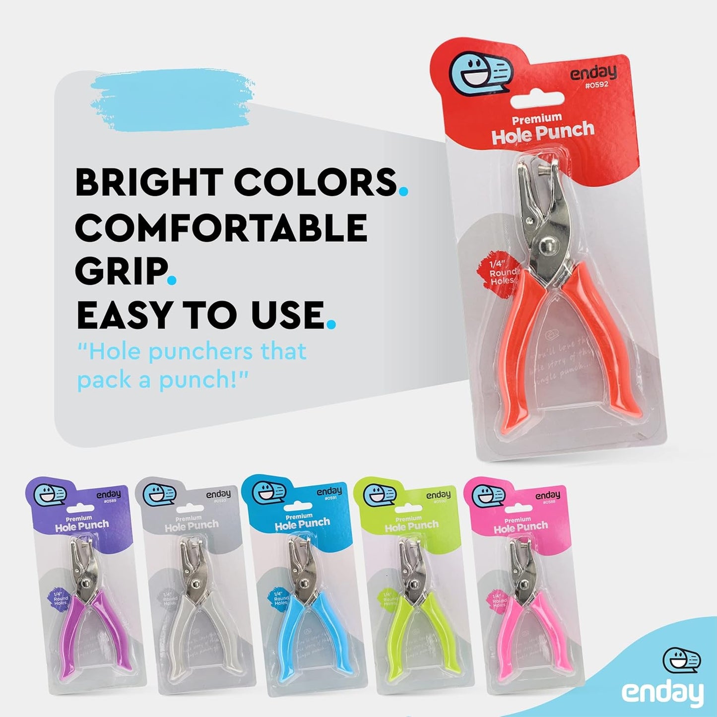 Emraw Premium Single Hole Paper Punch Cushion Grip Heavy Duty Hole Puncher for Greeting Cards Scrapbook Notebook Puncher Craft Paper Hand Tool - Assorted...