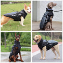 Foern Dog Coat, Waterproof Clothes with Reflective Strips Warm Cotton in Cold Weather Winter Outdoor, Windproof Jacket Clothing for Medium and Large Dogs