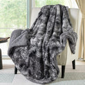 Bedsure GentleSoft Sherpa Throw Blanket – Plush Fleece & Fuzzy Faux Fur, Warm Cozy Tie-Dye Blanket for Couch, Sofa, Bed, Women’s Gift, 50x60 Inches, Grey