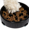 KOUKI - Slow Feeding Dog Bowl - 1.5 Cups - Puppy Certified - Small and Medium Breeds - Slow Feeder Dog Bowls - Maze - Puzzle - Puppy Trainer - Dog Food Bowls - Anti-Slide - Black Dog Feeder