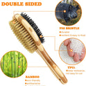 Grooming Brush for Dog & Cat, 2 in 1 Dog Pin Brush and Bristle Soft Brush, Dogs Comb and Brush for Cleaning Loose Fur & Dirt, Msuitable for Long and...