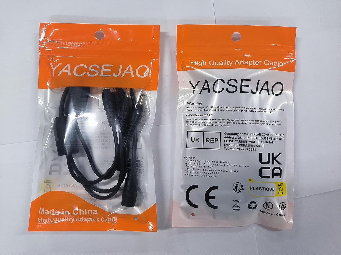 YACSEJAO DC Y Splitter Cable 2PCS 12V DC 3.5mm x 1.35mm 1 Female to 2 Male Adapter Cord for CCTV Security Camera, DVR, HDVD, LED Strip Light(1FT/30CM)