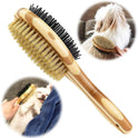Grooming Brush for Dog & Cat, 2 in 1 Dog Pin Brush and Bristle Soft Brush, Dogs Comb and Brush for Cleaning Loose Fur & Dirt, Msuitable for Long and...