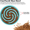 Slow Feeder Large Dog Bowl - Non Slip Maze Puzzle Bowl for Medium Dogs - Blue