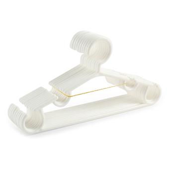 White Non-Slip Baby Clothes Hangers – Pack of 20 | 27x15 cm PP Hangers for Kids