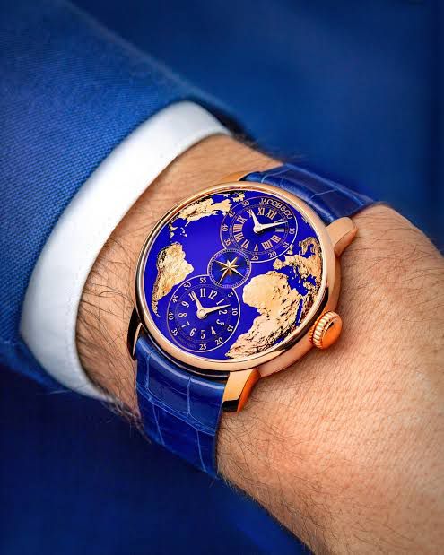 Men's Fashion JACOB Personalized and Trendy Mechanical Watch Waterproof Business Blue Planet Watch