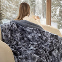 Bedsure GentleSoft Sherpa Throw Blanket – Plush Fleece & Fuzzy Faux Fur, Warm Cozy Tie-Dye Blanket for Couch, Sofa, Bed, Women’s Gift, 50x60 Inches, Grey