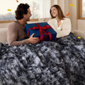 Bedsure GentleSoft Sherpa Throw Blanket – Plush Fleece & Fuzzy Faux Fur, Warm Cozy Tie-Dye Blanket for Couch, Sofa, Bed, Women’s Gift, 50x60 Inches, Grey