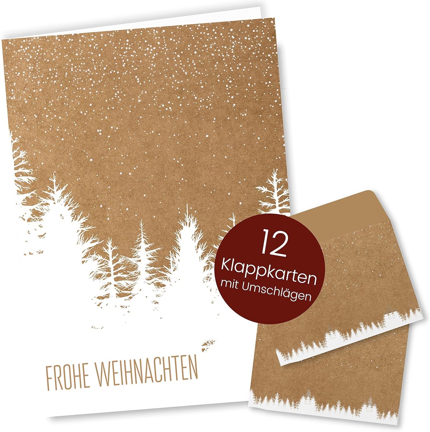 Christmas Cards with Envelope Set (12 Pieces) - A6 Folding Cards for Christmas - Christmas Postcard with Envelopes for Your Christmas Greetings - Cool...