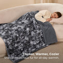 Bedsure GentleSoft Sherpa Throw Blanket – Plush Fleece & Fuzzy Faux Fur, Warm Cozy Tie-Dye Blanket for Couch, Sofa, Bed, Women’s Gift, 50x60 Inches, Grey