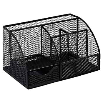 Metal Desk Organizer Pen Pencil Holder – Office Stationery Storage Stand