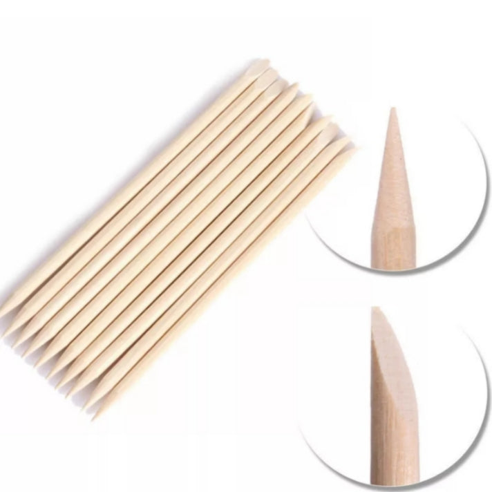 40/40 pcs Double-Sided Nail Buffer & Orange Wood Cuticle Sticks – Manicure & Pedicure Tools