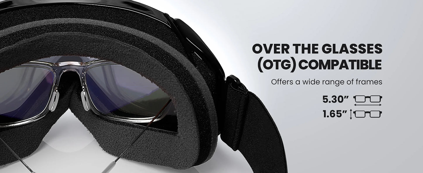 OutdoorMaster OTG Ski Goggles for Men, Women & Youth | 100% UV Protection