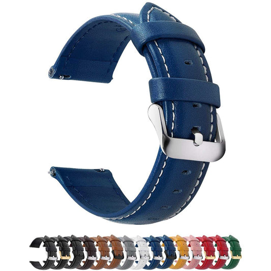 Fullmosa Axus Genuine Leather Replacement Watch Strap with Stainless Metal Clasp