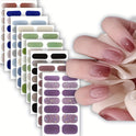 SILPECWEE 13 Sheets Full Nail Wraps – Gradient Glitter Gel Nail Polish Strips for Women
