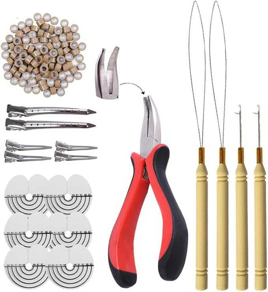 YANTAISIYU 200pcs Micro Silicone DARK BROWN Rings Hair Extensions Kit