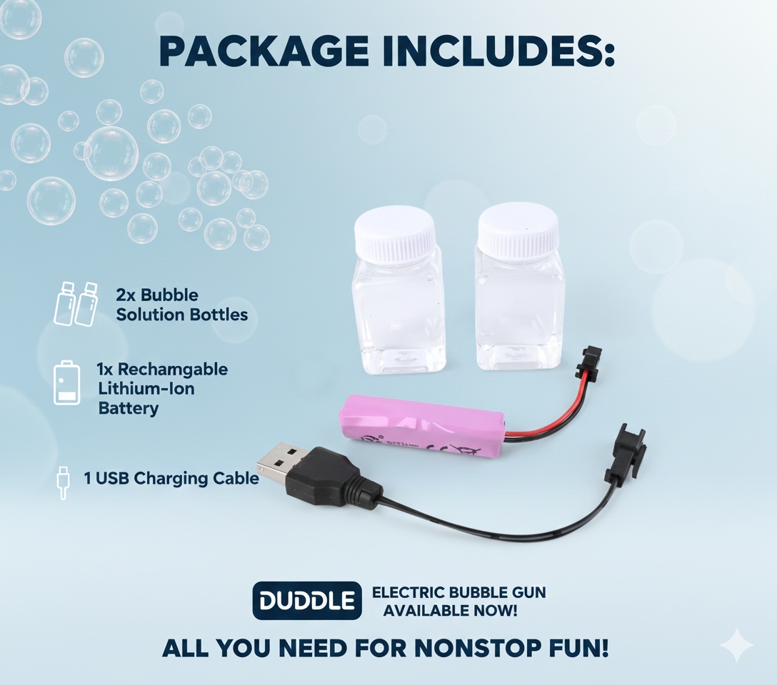Electric Rechargeable Bubble Blaster – Automatic Bubble Gun Toy for Kids & Outdoor Play