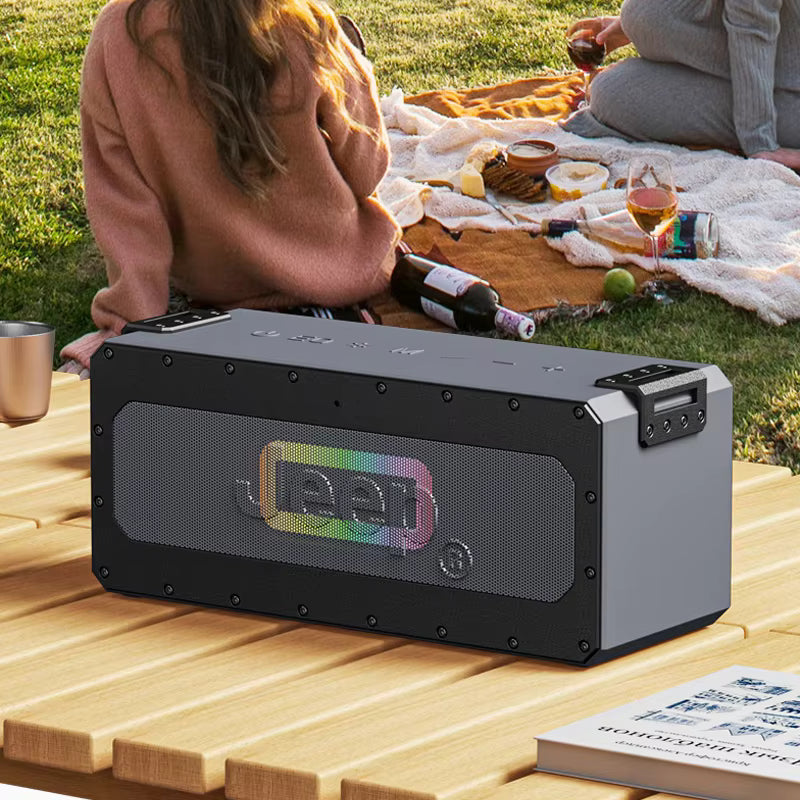Original JEEP JP-SW001 Wireless Bluetooth Speaker – 100W Powerful Outdoor Speaker, IPX7 Waterproof, RGB Lights, DSP Bass Boost