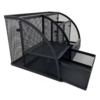 Metal Desk Organizer Pen Pencil Holder – Office Stationery Storage Stand