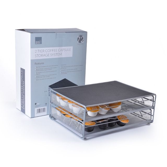 72 Pods Coffee Pod Holder – 2-Tier Drawer Rack Compatible with Dolce Gusto & K-Cup