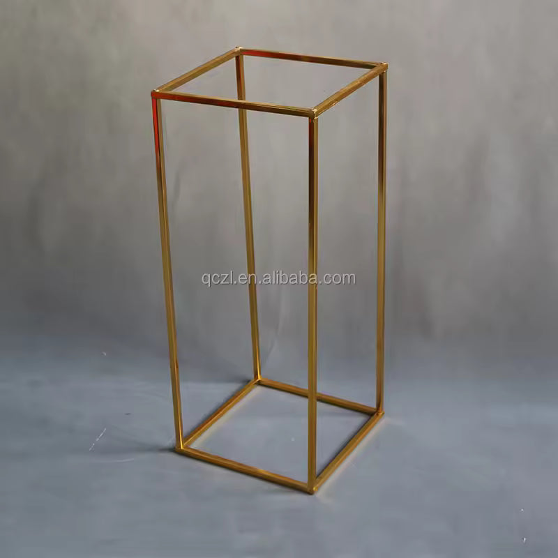 Gold Metal Flower Vase Stand – Wedding Column Centerpiece Rack for Events & Parties