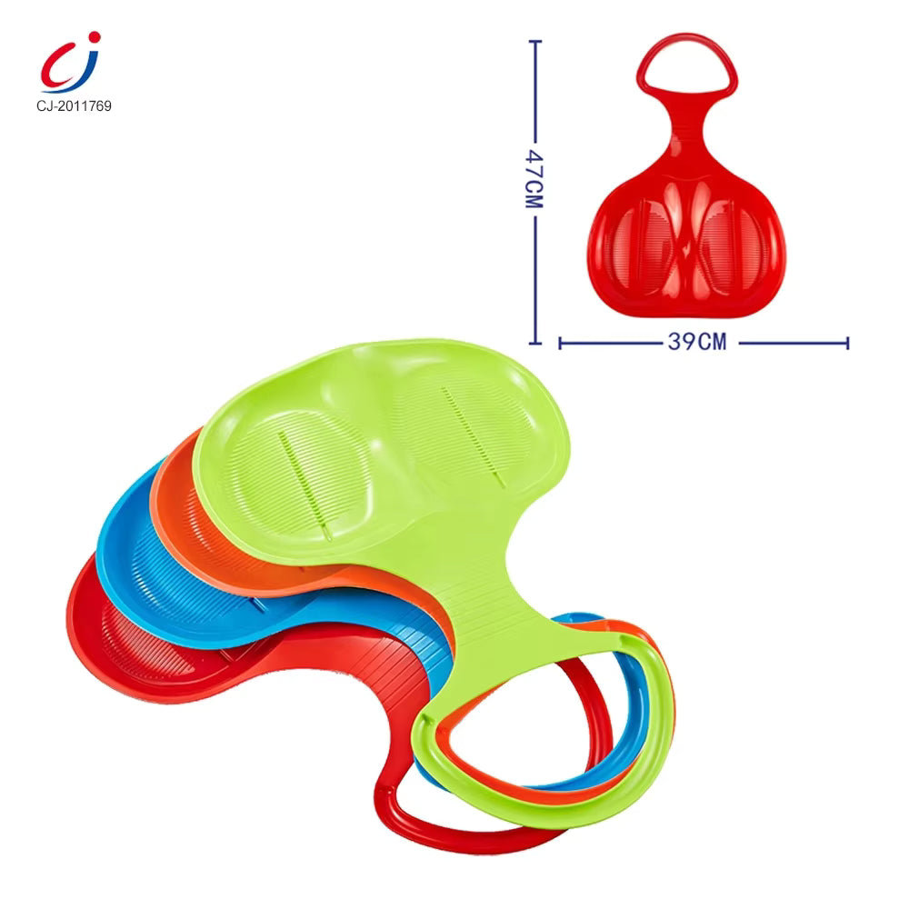 pack of 5 Plastic Snow Sled Poporutscher | Lightweight Winter Fun