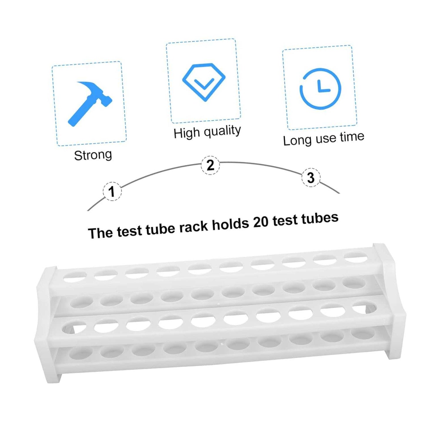 OUNONA 2pcs Dropper Holder Plastic Test tube Holder 20 hole Test