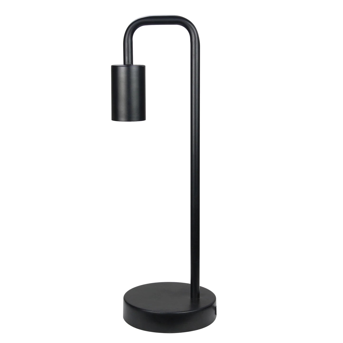 Retro Curved Table Lamp – Black Metal E27 Lamp with Switch