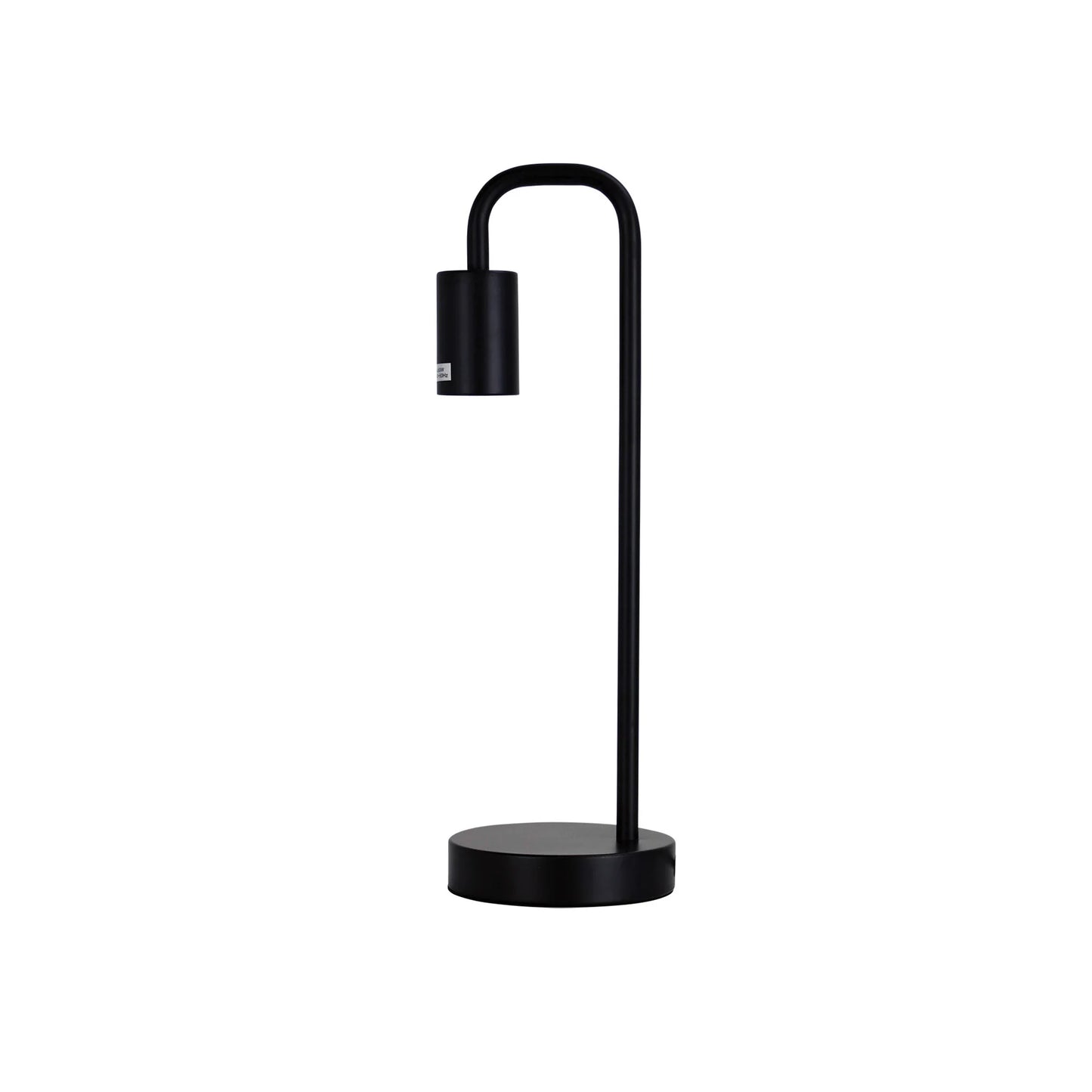 Retro Curved Table Lamp – Black Metal E27 Lamp with Switch