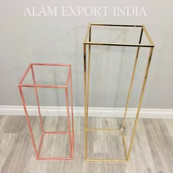 Gold Metal Flower Vase Stand – Wedding Column Centerpiece Rack for Events & Parties
