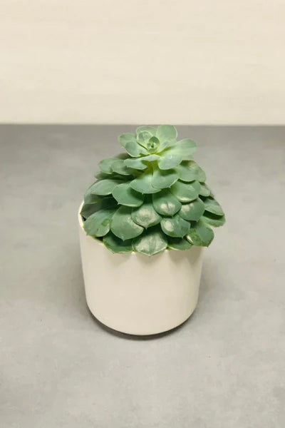 Small Ceramic Flower Vase with Mini Artificial Flowers – Home & Table Decor