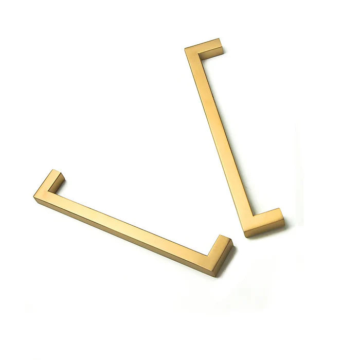 Randy &amp; Travis Machinery Brushed Brass Drawer Pulls – Contemporary Gold Cabinet Handles for Kitchen &amp; Bathroom