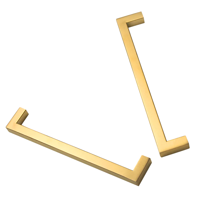 Randy &amp; Travis Machinery Brushed Brass Drawer Pulls – Contemporary Gold Cabinet Handles for Kitchen &amp; Bathroom