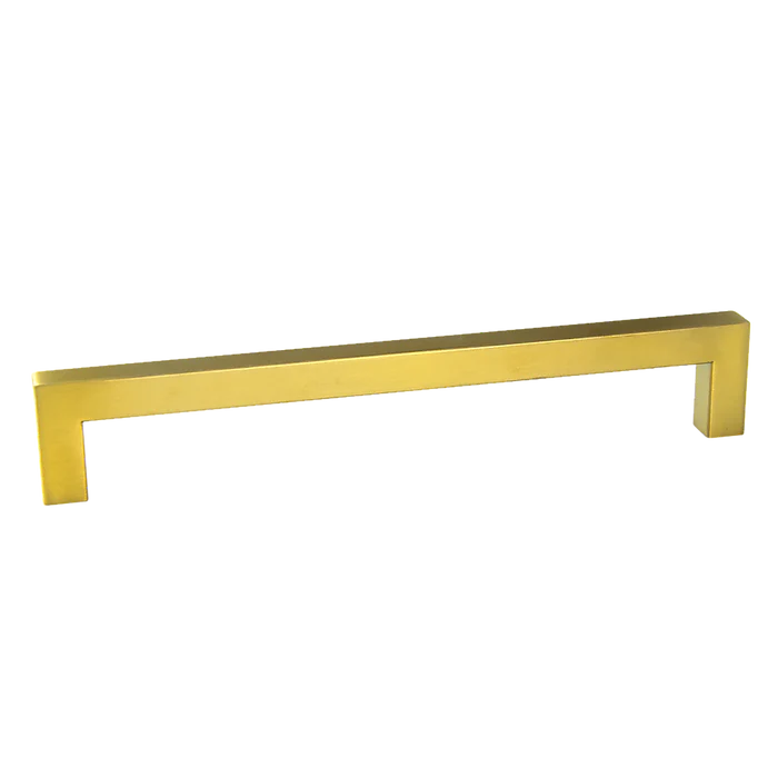 Randy &amp; Travis Machinery Brushed Brass Drawer Pulls – Contemporary Gold Cabinet Handles for Kitchen &amp; Bathroom