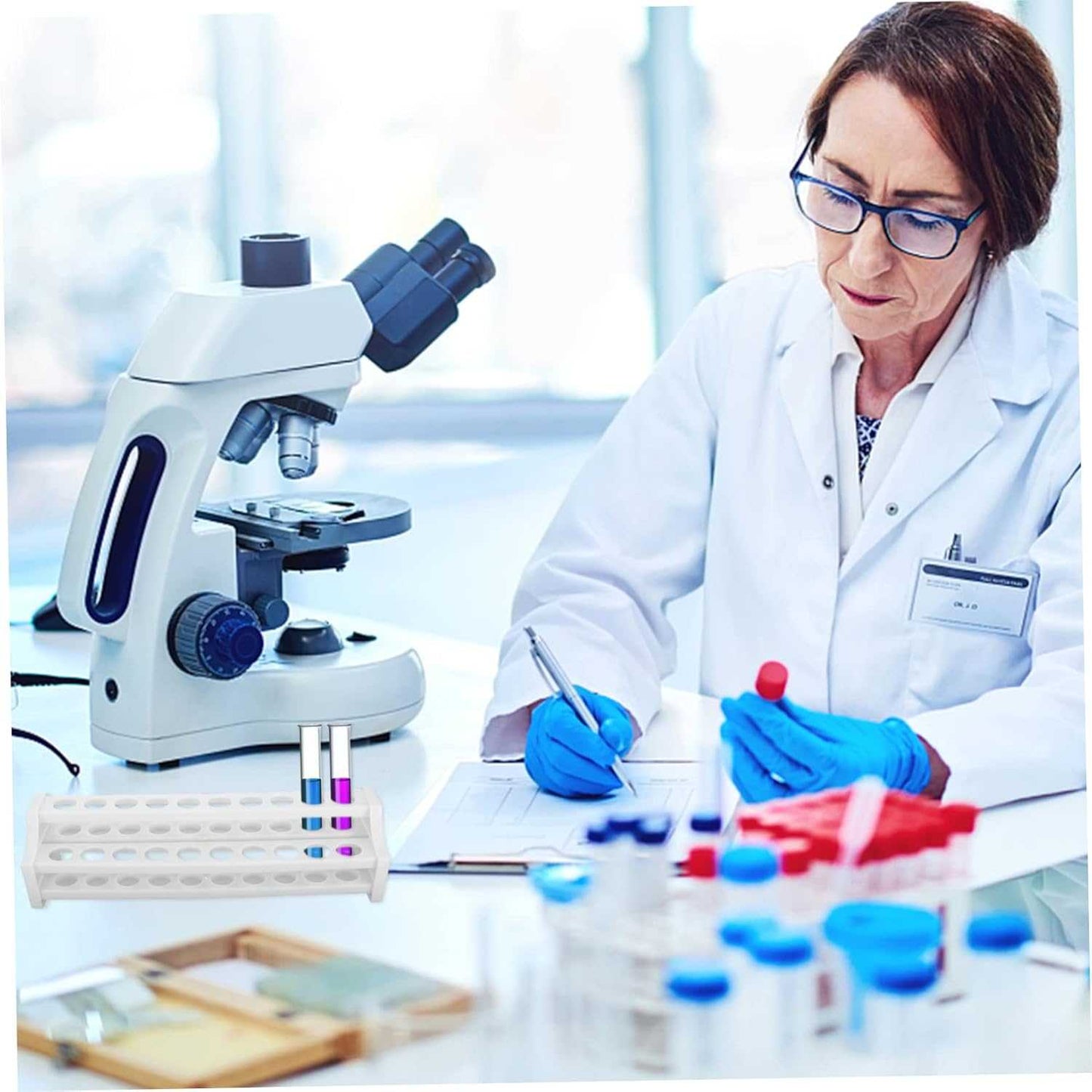 OUNONA 2pcs Dropper Holder Plastic Test tube Holder 20 hole Test