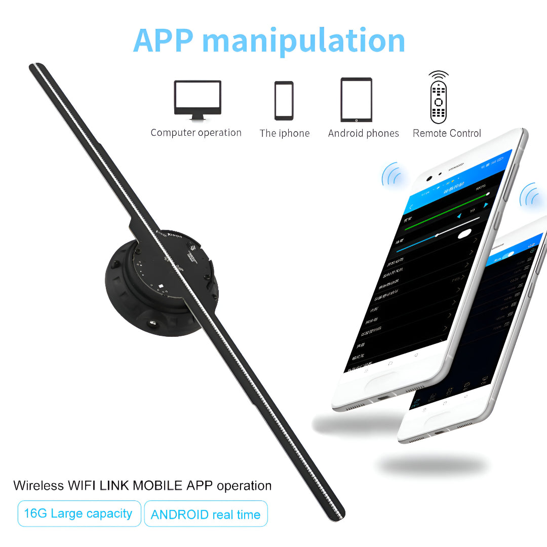 Missyou 16.5″ 3D Hologram Fan – Stunning LED Ads