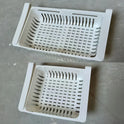 set of 2 Adjustable Fridge Storage Basket | Expandable Plastic Drawer Organizer