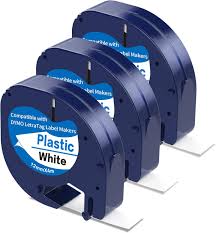 Compatible Refill Tape for Dymo LetraTag LT – 1/2” (12mm) Label Tape in White, Red, Yellow, Blue, Green & Clear