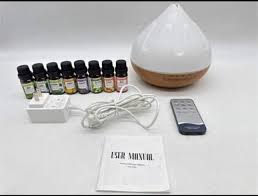 500ML Wood Grain Aroma Diffuser – Essential Oil Humidifier & Air Purifier with Color Changing LED Lights