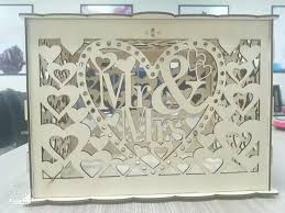 Jolik Wooden Wedding Card Box – Vintage Mailbox Design with Lock for Gift Cards & Money (Mr & Mrs, White)