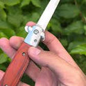 KFG Folding Pocket Knife with Wooden Handle – Stainless Steel Outdoor Knife